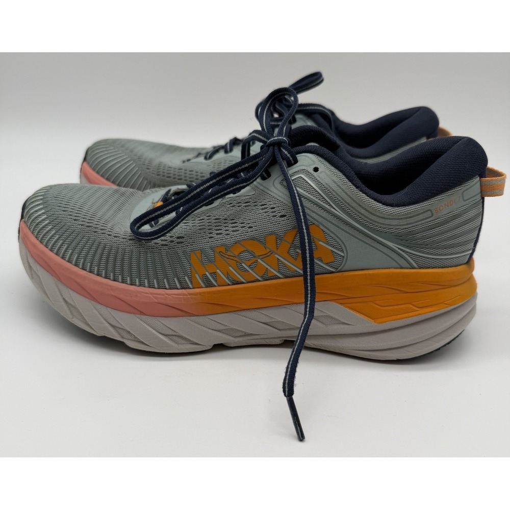 Hoka Shoes Men's Sz 8 Gray Bondi‎ 7 Running Hoka One One Athletic Sneakers